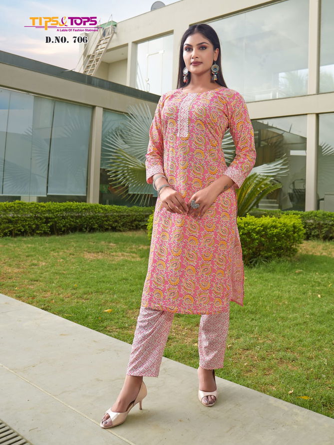 Tips And Tops Cotton Candy Vol 7 Cotton Printed Kurti With Bottom
